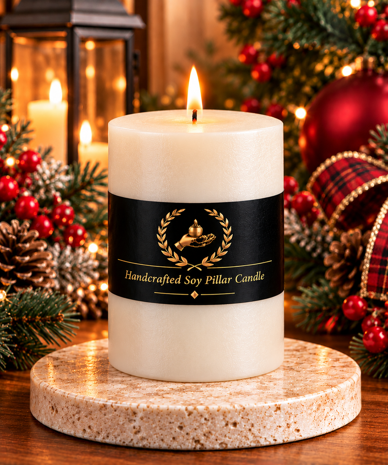 Medium Holiday Pillar Candle