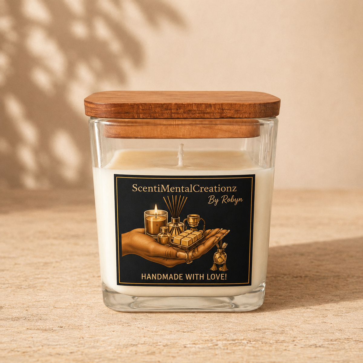 12 oz square candle jar