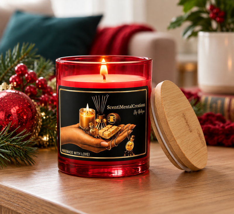 10 oz Holiday Candle with bamboo lid