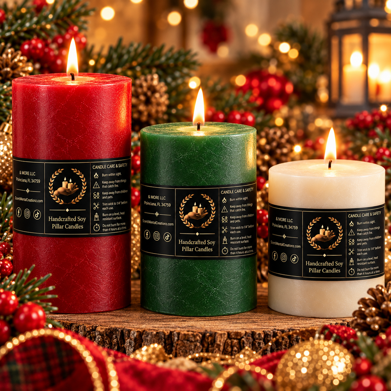 3 Pack Holiday Pillar Bundle
