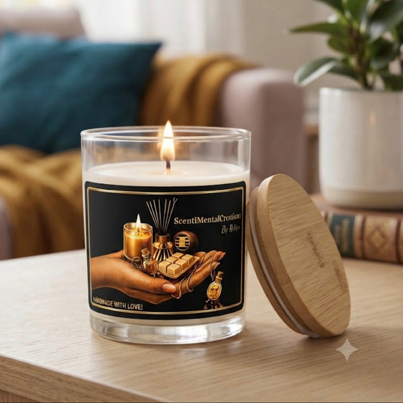 14 oz Candle with bamboo lid